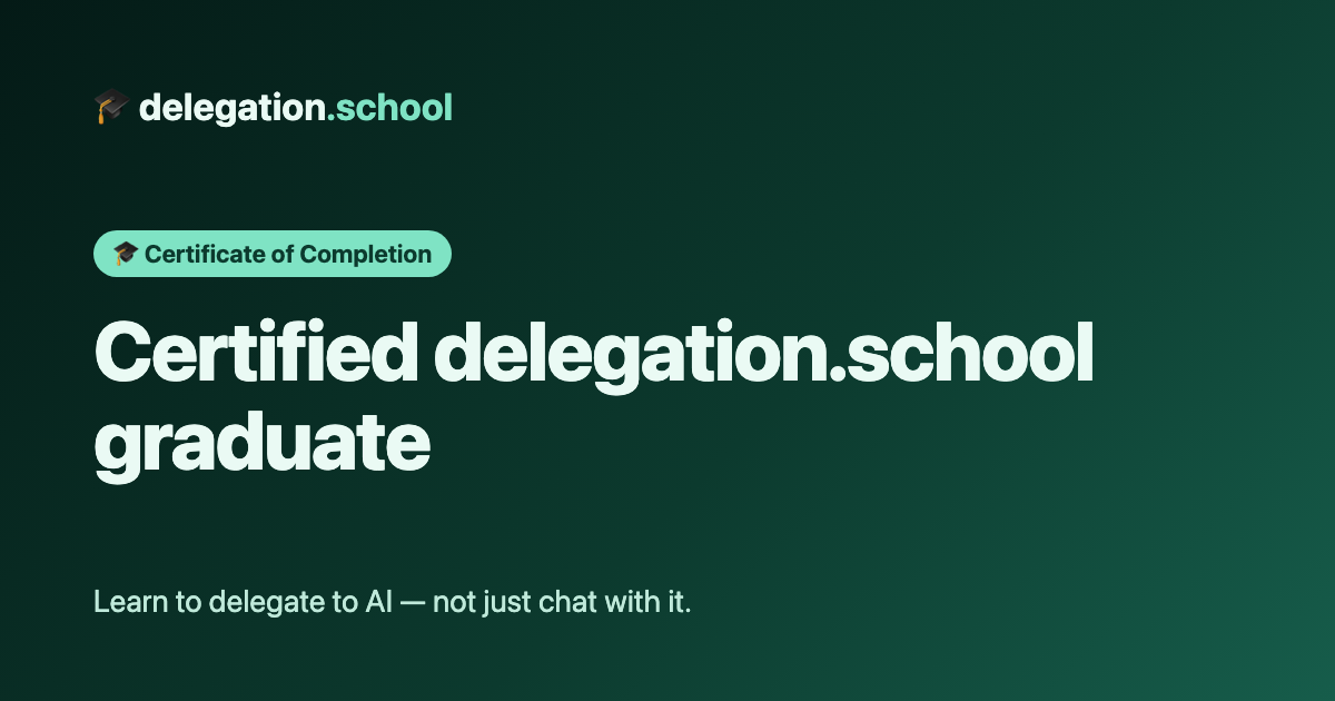delegation.school Certificate of Completion