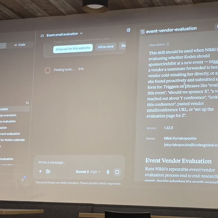 Frame 9 from the Claude Code Community Meetup, Station Austin, 10 August 2026