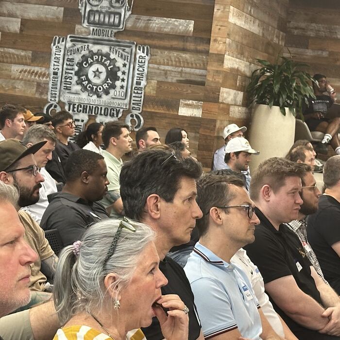 Frame 12 from the Claude Code Community Meetup, Station Austin, 10 August 2026