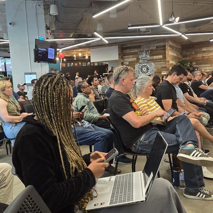 Frame 44 from the Claude Code Community Meetup, Station Austin, 10 August 2026