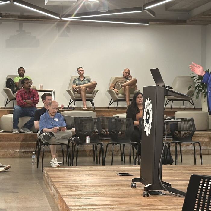 Frame 62 from the Claude Code Community Meetup, Station Austin, 10 August 2026