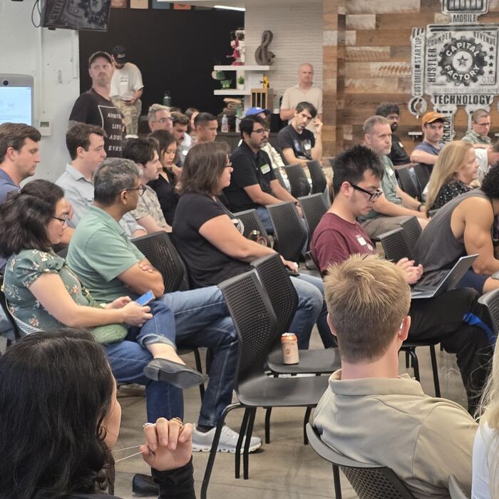 Frame 70 from the Claude Code Community Meetup, Station Austin, 10 August 2026