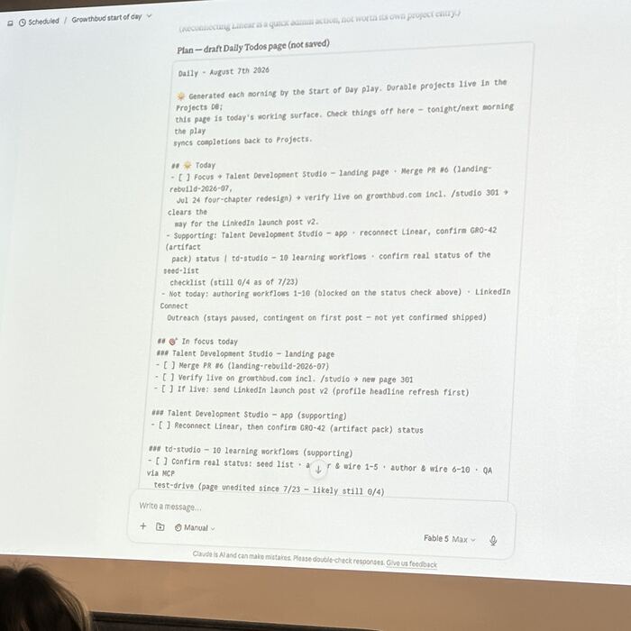 Frame 73 from the Claude Code Community Meetup, Station Austin, 10 August 2026